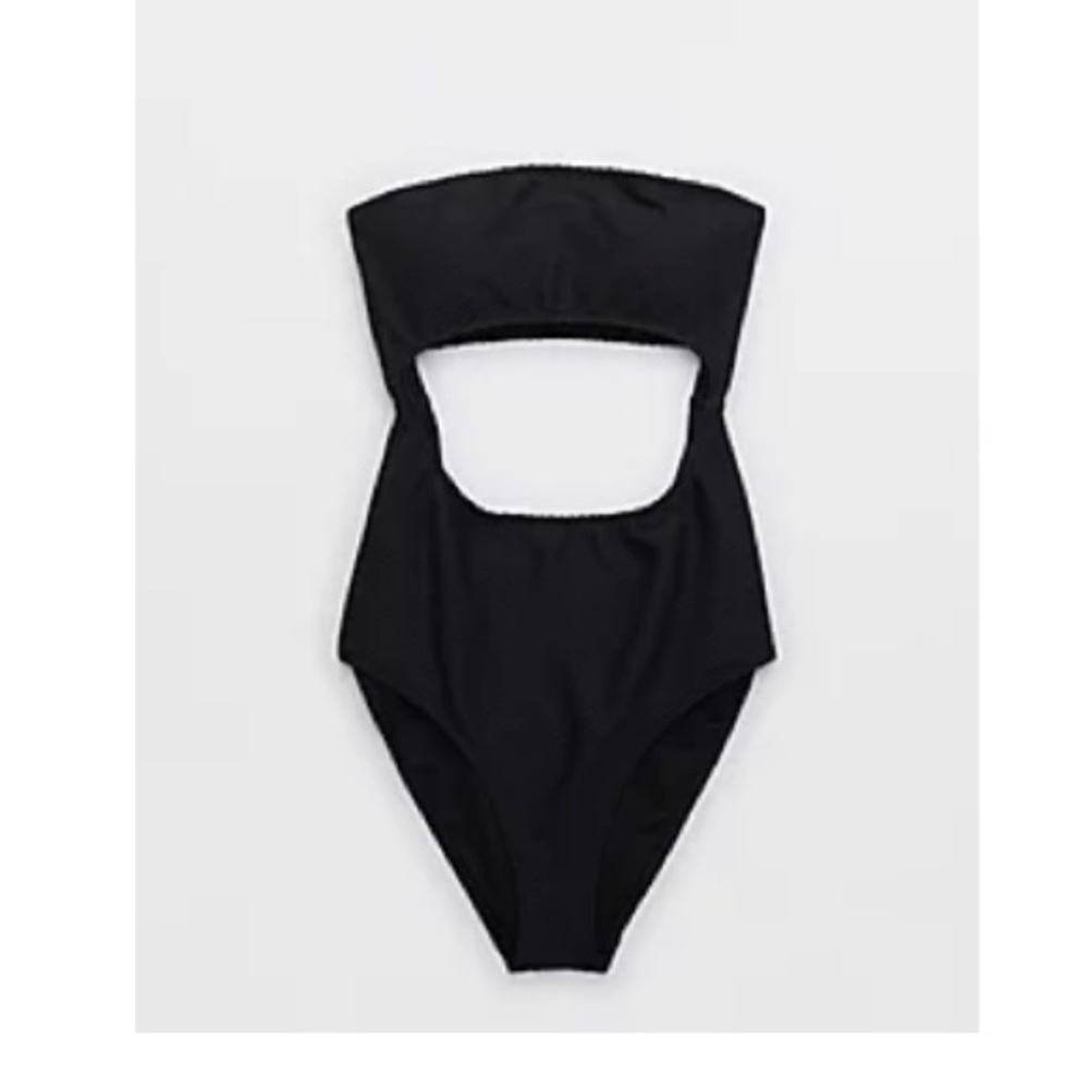 AERIE jacquard cut out strapless one piece Large Long - Picture 3 of 7